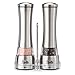 Ecoline Home Salt and Pepper Grinders/Mills Set- 2 Stainless Steel Manual Mills with Adjustable Ceramic Grinding Mechanism and Convenient Stand- Best Quality Shakers