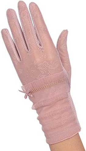 UV Protection Touchscreen Lace Gloves,Women Skid Resistant Driving Breathable (Light Purple)