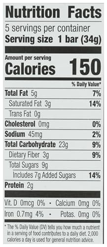 CASCADIAN FARM CHOCOLATE DRIZZLE GRANOLA BARS, GLUTEN FREE, 5 CT