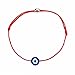 COLORFUL BLING String Kabbalah Bracelet Braided String with Rotating Evil Eye- Jewish Amulet Pendant Jewelry for Success Protection Lucky - Red