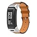 ANCOOL Compatible with Vivosmart HR Watch Bands Leather Wristbands Replacement for Vivosmart HR Tracker- Brown