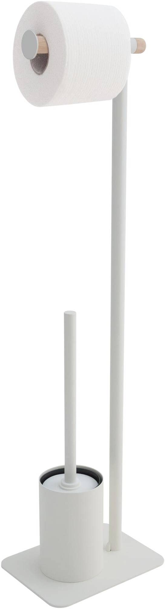 Sealskin Brix Toilet Butler, Metal, Wood, White, 15 x 71.5 x 20 cm