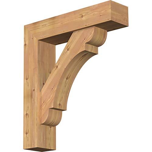 Ekena Millwork BKT0806X32X36OLY05SWR Olympic Block Smooth Bracket w/Offset Brac…
