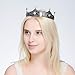 DcZeRong Black Queen Crown Women Birthday Crown Girls Birthday Princess Crown Full Metal Tiara Crown