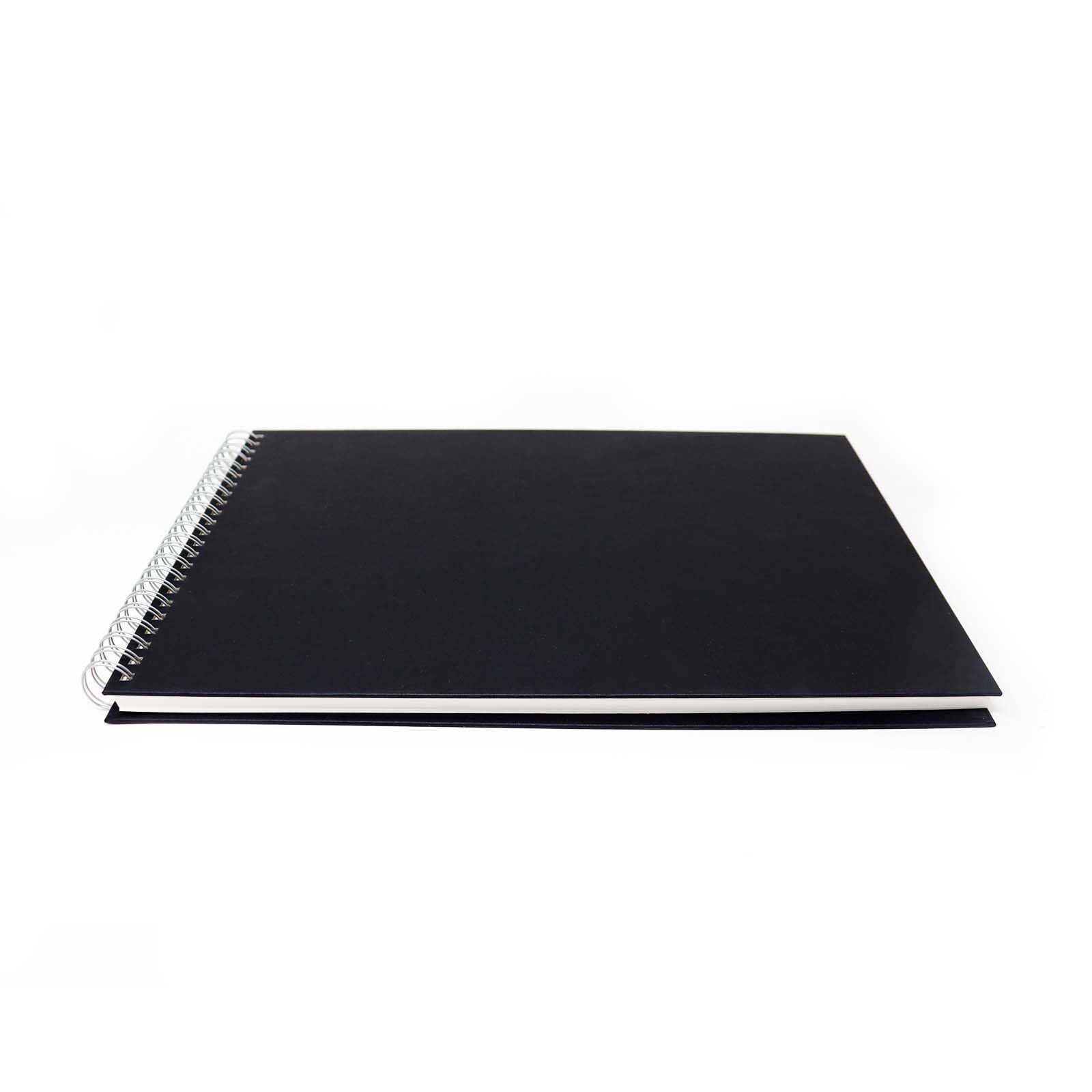 Artway Studio – Spiral Bound A3 Mixed Media Sketchbook – Landscape - 60 Sides/30 Pages of 240gsm Multimedia Paper – Black Hardback Sketchbook, White