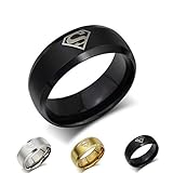 Acupress 8mm Band Ring Unisex Size 6-12 Stainless Steel Men's Titanium Superman Superhero