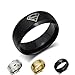 Acupress 8mm Golden Band Ring Unisex Size 6-12 Stainless Steel Men's Titanium Superman Superhero