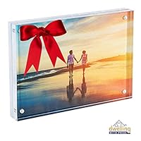 Dwelling With Pride Acrylic Picture Frame 5x7 Inch - Acrylic Photo Frame - Collage Stand for Family Photographs - Clear Picture Frames for Office Desk & Side Table - Wedding Table Décor