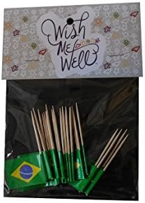 Brazil Toothpick Flag Cupcake Toppers *Set of 20*