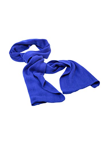 Allegra K Unisex Rectangle Shape Design Soft Long Knit Scarf Blue