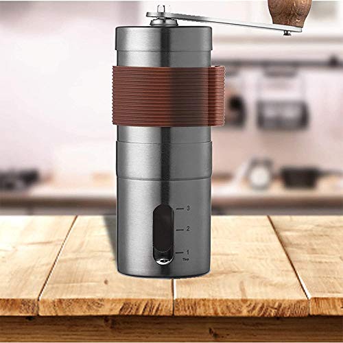 Fltaheroo Manuelle Kaffee MüHle, Kaffee MüHle Aus Edelstahl, Hand Kurbel Bohnen MüHle, Kaffee MüHle für Zuhause/BüRo… – Bild 3