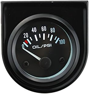 Ambuker 0-100 PSI Mechanical Oil Pressure Gauge meter with LED for Auto motorcycle