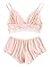 SweatyRocks Women's Lace Trim Underwear Lingerie Straps Bralette and Panty Set