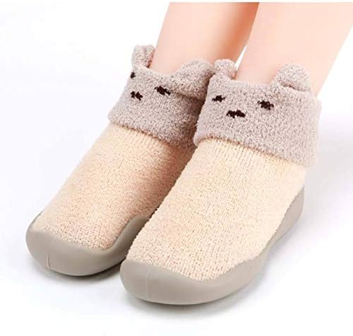 HOWELL Baby Toddler Sock Shoes Infant Soft Rubber Sole Shoes Breathable Cotton First Walking Shoes Anti-Slip for Kids Baby Girls Boys