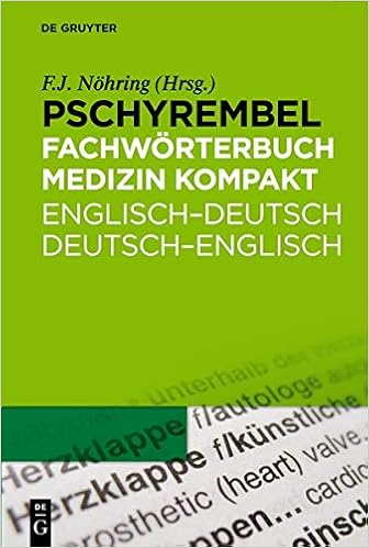 Pschyrembel Fachworterbuch Medizin Kompakt Englisch Deutsch Deutsch Englisch Amazon De Nohring Fritz Jurgen Fremdsprachige Bucher