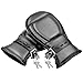 Raycity Leather Padded Fist Mitts Fingerless Gloves w/Locks Bondage Restraint Fetish
