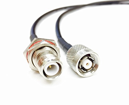 5ft TNC Reverse Polarity Male to TNC Reverse Polarity Female Bulkhead LMR-195 Cable