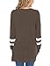 Topstype Womens Long Sleeve Tops Crew Neck Tunics Casual Elegant Stripped Shirts Brown