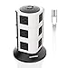 Power Strip Tower SAFEMORE Surge Protector Desktop Charger Station 12 Outlets Multiple Plug Outlet 110V-250V (6.5ft / 2M Long Power Cord) for Small Home, Kitchen and Office Appliance -White +Black