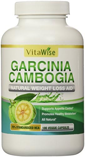 75% HCA 100% Pure Maximum Strength Garcinia Cambogia Extract - 180 Count (45 Day Supply) - 3,000mg Per Day - All Natural Appetite Suppressant, Carb Blocker, Diuretic and Weight Loss Supplement Formula - Manufactured in a USA GMP Certified Facility