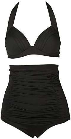Faerdasi Simplicity Vintage High Waist Swimsuit Swimwear Bikini Set