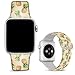 DOO UC Floral Bands Compatible with iWatch 38mm/40mm,Gold Pineapple Silicone Fadeless Pattern Printed Replacement Bands for A pple Watch Series 4/3/2/1, M/L for Women/Men