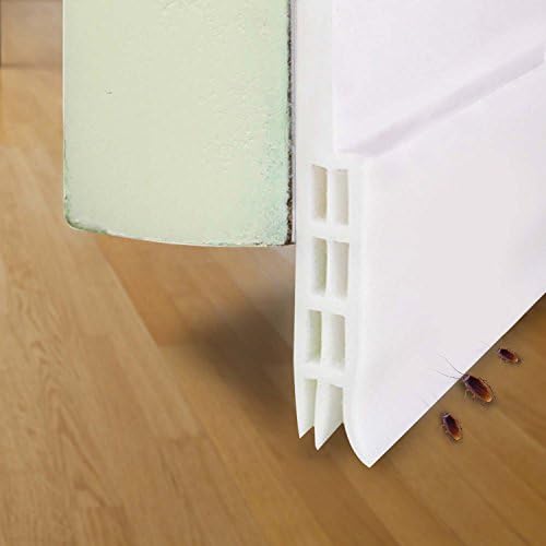 Under Door Sweep - Self-adhesive Door Bottom Seal Strip, Door Bugs Draft Stopper, Weather Stripping for Noise Insulation, 2" Width x 39" Length (White)