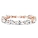 Mariell Glamorous Rose Gold Bridal or Special Occasion Bracelet with Pear-Shaped and Round Cubic Zirconia