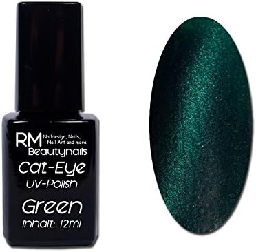 Cat Eye UV Polish Green Magnet Gel Nail Design Trend Nail Art RM Beautynails