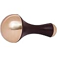 HEALTHANDWEALTH Kansa Wand 2 in 1 Mini Grip Beautiful Design Face Foot Body & Marma Massage Tool Teak Wood Handle Natural (Small & Marma) Brown