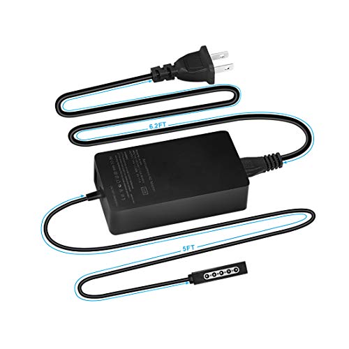Microsoft Surface Pro Charger, 48W 12V 3.58A Surface Power Adapter for Microsoft Surface RT, Surface Pro 1, Surface Pro 2, Surface 2 1512 1514 1536 - Extra 5V/1A USB Port(48W)