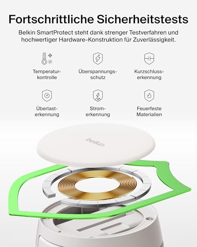 UltraCharge Pro MagSafe Ladegerät, Induktive Ladestation, Qi2.2 25W Verstellbarer 2-in-1 Wireless Charger für iPhone 17, Apple Watch Series 10, Pixelsnap usw. (Inkl. 45-W-Netzteil) – Sandfarben