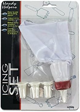 Cake Decorating Set. Cake Decorating Set with 4 Decorating Nozzles, Rosette, Star, Shell and Plain. Cake Decorating Set Comes with a Washable and Reuseable Pastry Bag