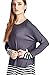 82 Days Women'S Rayon Long Sleeves Loose Fit Tunic With Stripe Contrast - Solid