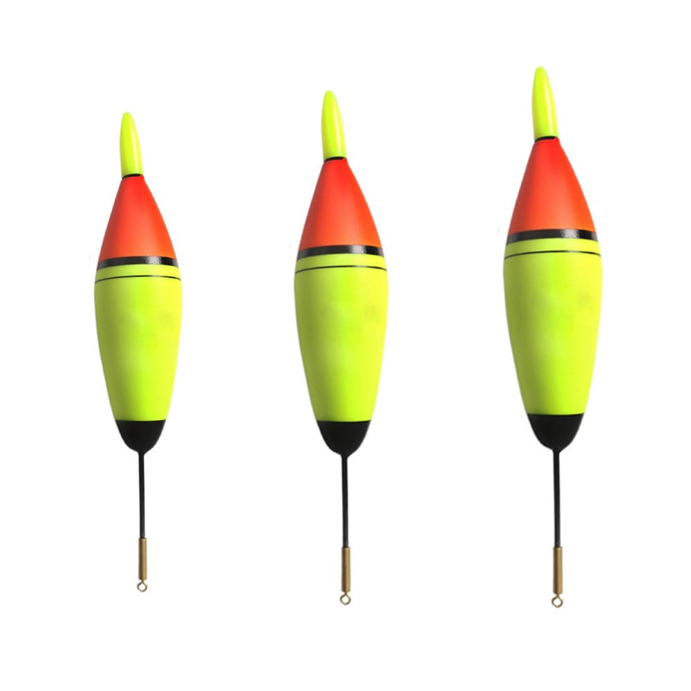 Fishing Bobbers, EVA Foam Night Fishing Float Luminous Glowing Bobbers for Pike Perch Carp Bass, 3 Pack, Green LED, 10/20/30g