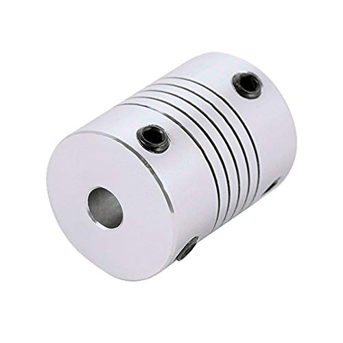 Saiper Flexible Couplings 5mm to 5mm (5pcs) Aluminum Alloy Joint Connector Compatible with NEMA 17 Stepper Motors, RepRap 3D Printer or CNC Machine, 3D Printer Accessories