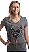 Ann Arbor T-shirt Co. Classy Chick | Funny, Cute Chicken Hen Humor Chiken V-Neck T-Shirt for Women - Grey/Retro Heather Grey, Medium