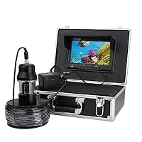 QSBY 9 Inch DVR Recorder 100m Underwater Fishing Video Camera Fish Finder IP68 Waterproof 38 LEDs 360 Degree Rotating Camera