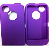 Replacement Silicone Skin For iphone 4/4s Otterbox Defender case with Oval cutout by SportyGigabite - Purple