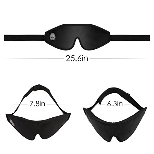 AGPTEK Wireless Eye Massager with 6 Vibration Modes, Eye Mask to Relieve Eye Stress,Ultra Soft 3D Contoured Eye Mask for Eye Fatigue Relief Vision Care, Black - Thumbnail 5