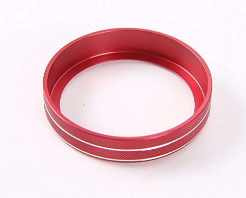 6pcs Aluminum Alloy Car Inner Air Conditioner & Trailer & 4WD Switch Knob Ring Cover Trim For Ford F150 XLT 2016 2017 (Red Whole Set Knob Cover)