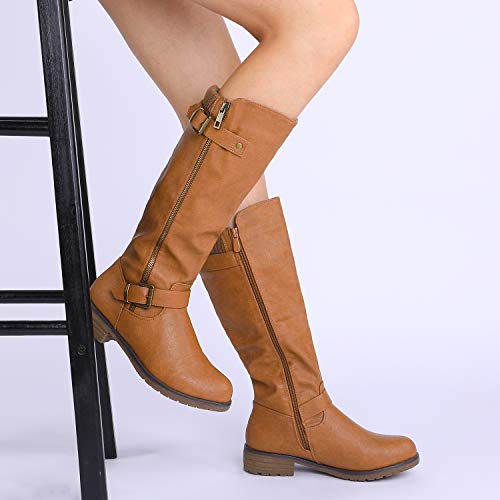 DREAM PAIRS Women's Deer Camel Knee High Boots Size 5 B(M) US - Thumbnail 6