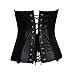 Lkous Women's Pu Leather Halter Shoulder Straps Open Bust Corset Vest Waistcoat Top