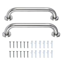 Becobe 2pcs 12" Bath Grab Bar, Sturdy Stainless Steel Shower Safety Handle for Bathtub,Toilet, Bathroom,Stairway Handrail,Anti-Slip Grip Prevention for Elderly, Handicapped, Disabled,Pregant