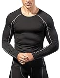 Lavento Men's Compression Shirts Long-Sleeve Dri Fit Workout Undershirts