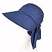 Beautyer Womens Sun Hat Summer Flap Cover Cap Cotton Anti-UV UPF 50+ Sun Shade Hat With Bow Wide Brim Adjustable Hat