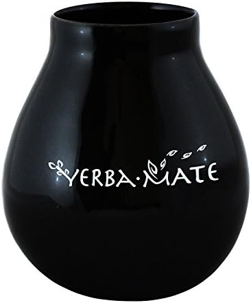 Yerba Mate mug | cup ceramic black with the inscription "Yerba mate" | about 450 ml | easy to clean | from Cebador