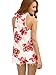 Floerns Women's Sleeveless Halter Neck Floral Tops Blouse Shirt Red S