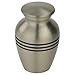 Silverlight Urns Classic Three Bands Pewter Keepsake Urn, Mini Urn for Ashes in Silver, 3 Inches Tall