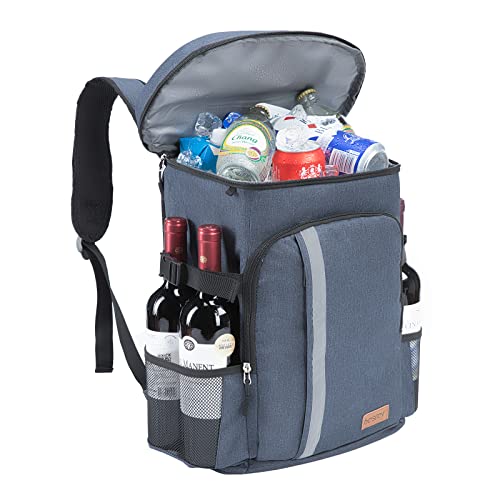 besrey 30L Insulated Backpack, Insulated Bag, Insulated Backpack, Lunch Bag, Keep Food Hot or Cold for Camping, Picnics, BBQ, Beach, Events (Blue)